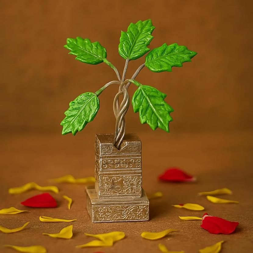 German Silver Plated Tulsi Plant  (4inche)