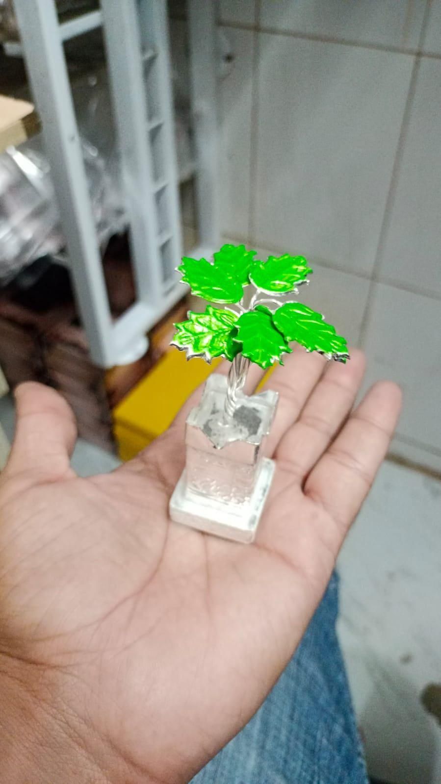 German Silver Plated Tulsi Plant  (4inche)